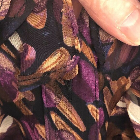 Tahari Ruffle Front Chiffon Blouse - Office Siren - Picture 4 of 8